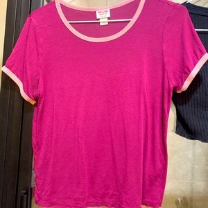Cropped purple plain tee shirt